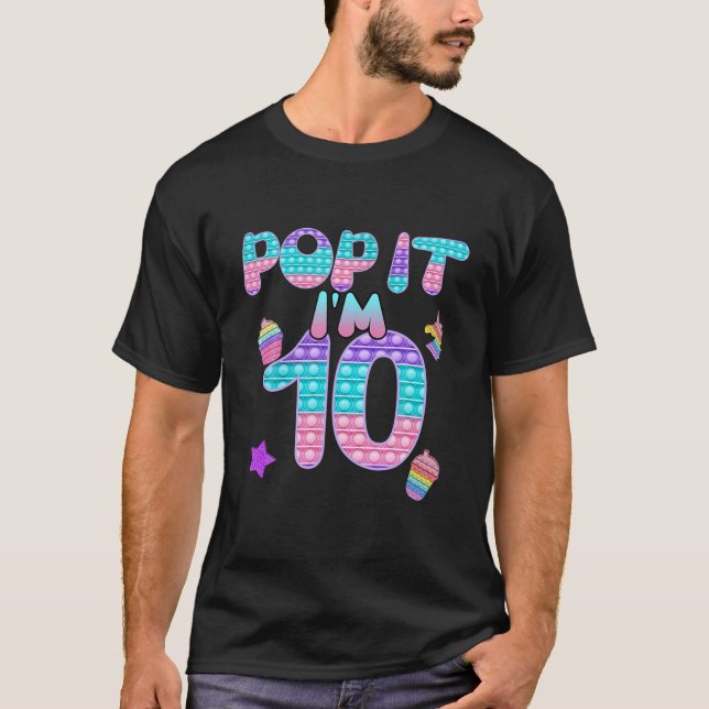 Födelsedag Barn Pop Jag är tio år gammal 10:e föde T Shirt (Framsida)