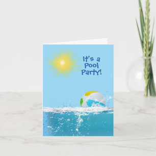 Födelsedag Bassäng Party med Beach Boll Inbjudan