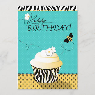 Födelsedag Be & Cupkaka Birthday Kort