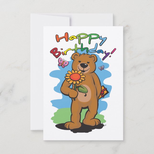 Födelsedag Bear Kort (Framsida)