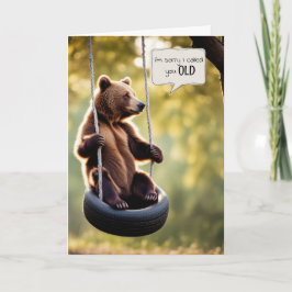 Födelsedag Bear Sitta vid Däck Kort