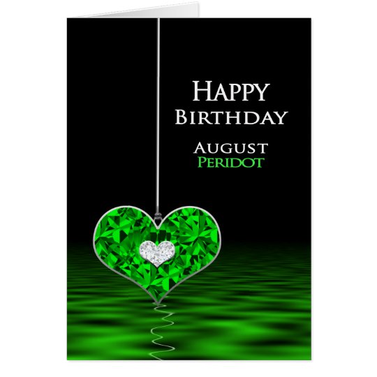 Födelsedag - Birthstone - Augusti - Peridot Hälsningskort