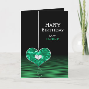 Födelsedag - Birthstone - maj - Emerald Kort