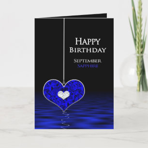 Födelsedag - Birthstone - september - Sapphire Kort
