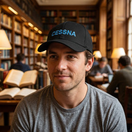 Födelsedag Blå Cessna Typografi Pilot Luftfart Broderad Keps