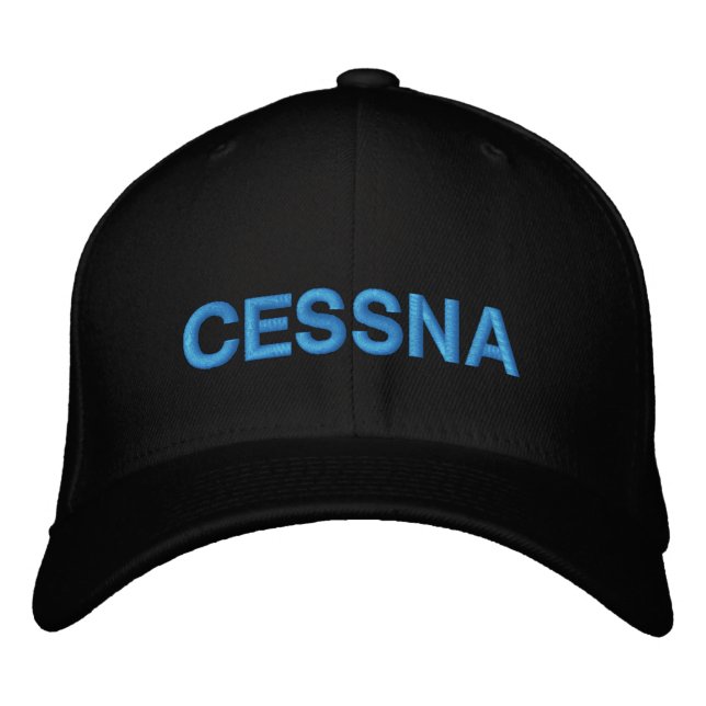 Födelsedag Blå Cessna Typografi Pilot Luftfart Broderad Keps (Framsida)