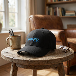Födelsedag Blå Typografi Pilot Luftfart Enkel Broderad Keps