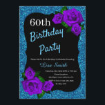 Födelsedag Blått Glitter Lila Ro Inbjudningar<br><div class="desc">Elegant blå glitter och lila ro födelsedagsfest inbjudan för kvinnor i alla åldrar. Åldern kan ändras för vilken ålder som helst. Text kan ändras till vad som helst för att passa din händelse. Typsnitt, typsnitt färg och text är helt anpassade! Papper form och typ kan anpassas efter din budget och...</div>