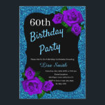 Födelsedag Blått Glitter Lila Ro Inbjudningar<br><div class="desc">Elegant blå glitter och lila ro födelsedagsfest inbjudan för kvinnor i alla åldrar. Åldern kan ändras för vilken ålder som helst. Text kan ändras till vad som helst för att passa din händelse. Typsnitt, typsnitt färg och text är helt anpassade! Papper form och typ kan anpassas efter din budget och...</div>