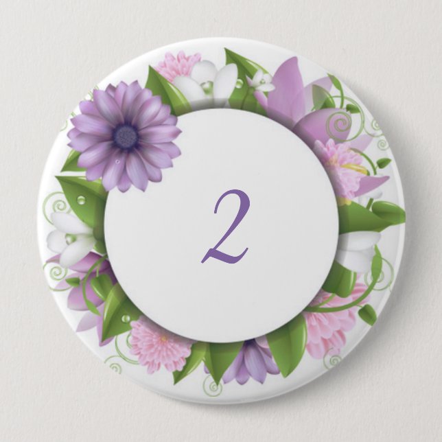 Födelsedag blommigt knapp (Framsida)