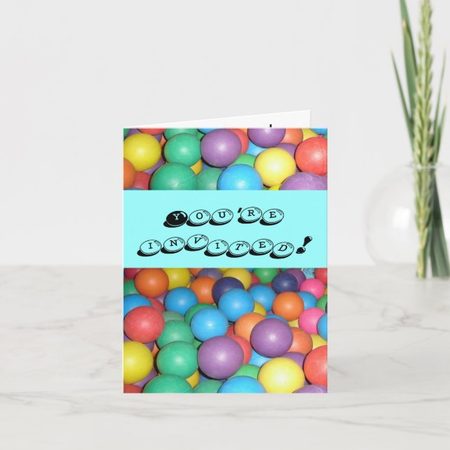 Födelsedag Boll inbjudan (Framsida)
