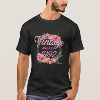 Födelsedag Born i januari 1997 Blommor Bday Gifts T Shirt