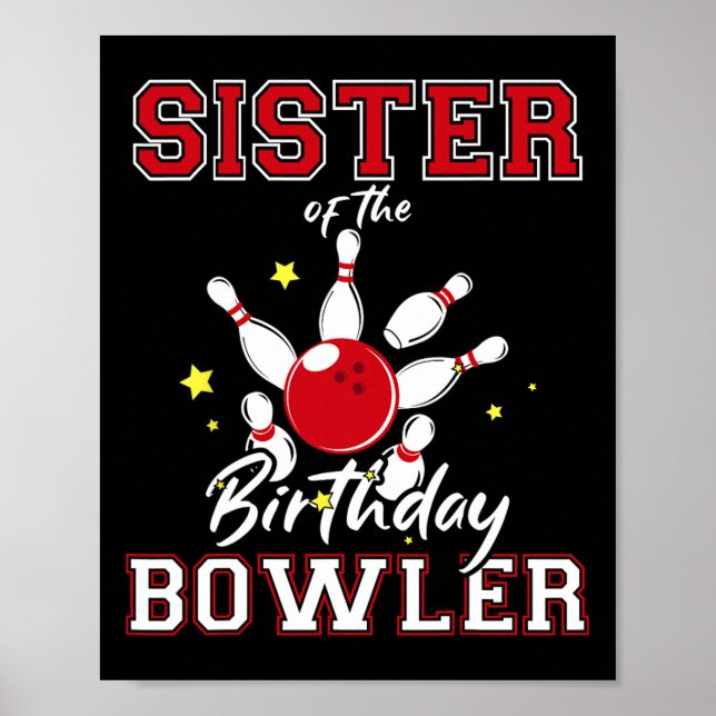 Födelsedag Bowlareare Bday Bowling Party C Poster (Framsidan)