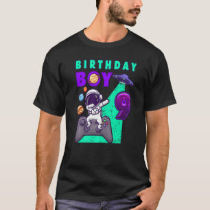 Födelsedag Boy 9 Gamer Dabbing Astronaut 9 år gamm T Shirt