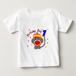 Födelsedag BOY Sock monkey 1 år gammal Tee