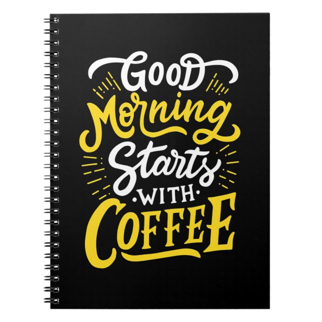 Födelsedag Bra morgon börjar med kaffe Anteckningsbok (Framsidan)