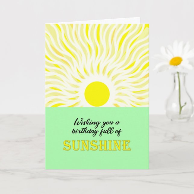 Födelsedag Bright Sunshine Card Kort (Liten växt)