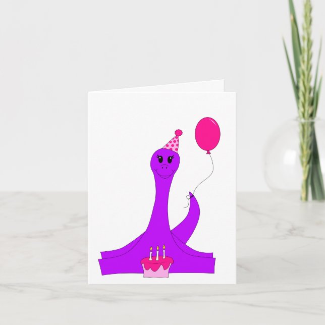 Födelsedag Brontosaurus! Kort (Framsida)