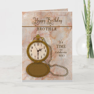 Födelsedag Brother Pocket Watch and Chain Card Kort
