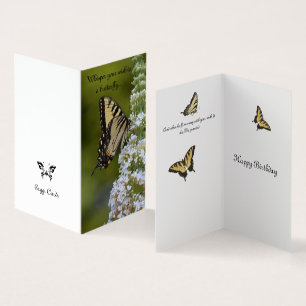 Födelsedag Butterfly Önskemål Kort