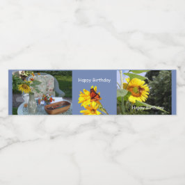 Födelsedag Butterfly Solros Vattenflaskor Etikett