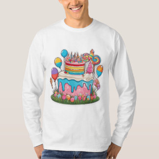 Födelsedag Cake Manar Basic Långärmad T-shirt