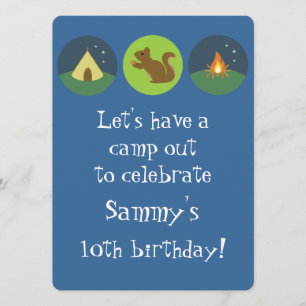 Födelsedag Camp ut Inbjudningar
