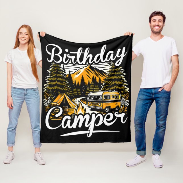 Födelsedag Camper Camping Camper Älskare Fleecefilt (På plats)
