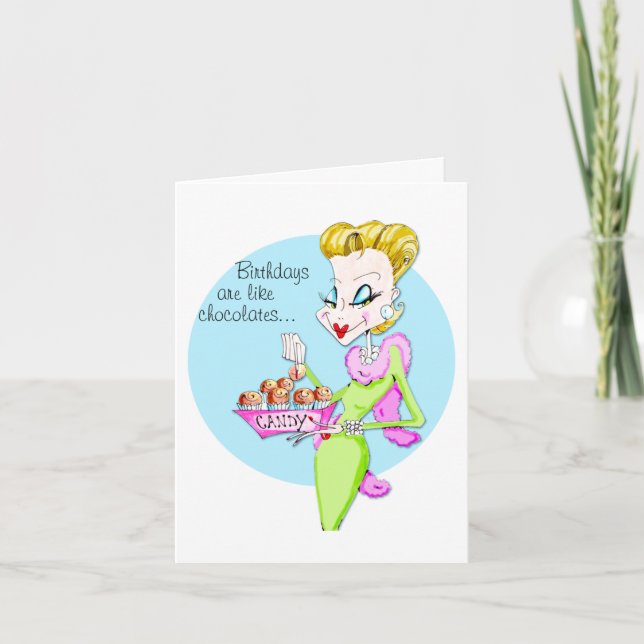 Födelsedag-/choklad- & födelsedagkort kort (Framsida)