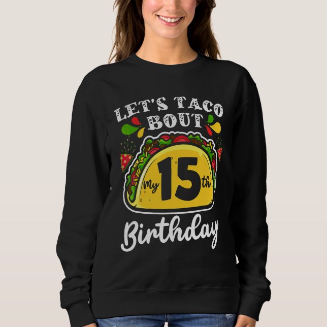Födelsedag Cinco De Mayo Tacos  Låt oss taco prata T Shirt (Framsida)