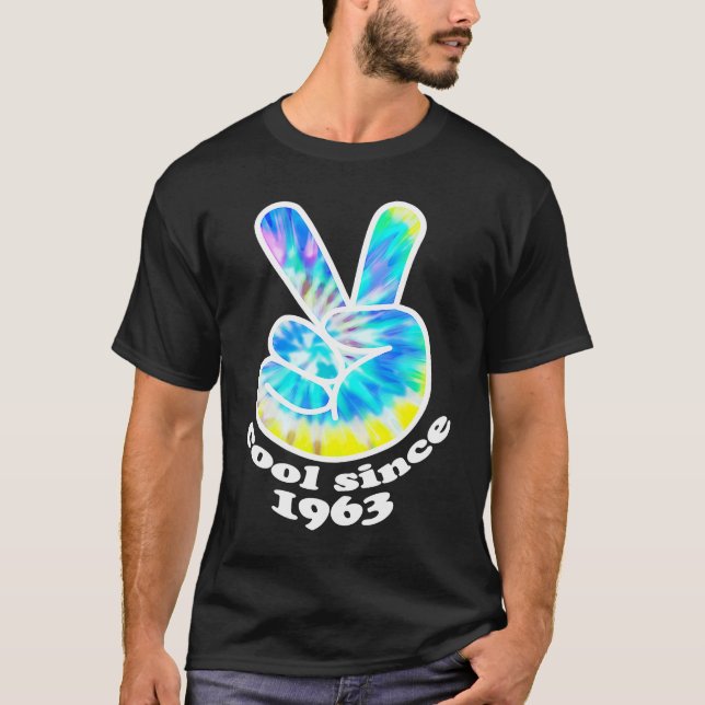 Födelsedag Coola sedan 1963 Tie Dye Peace T Shirt (Framsida)