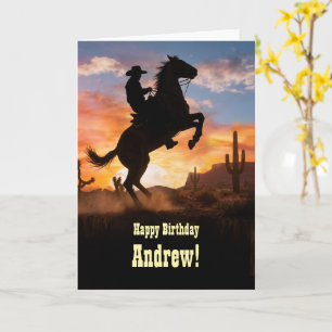 Födelsedag Country Western Personligt Namn Kort