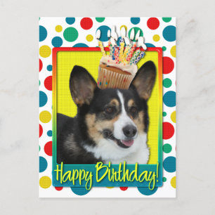 Födelsedag - Cupkaka - Corgi Vykort