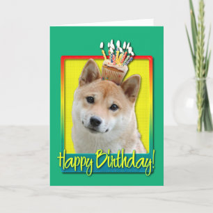Födelsedag - Cupkaka - Shiba Inu Kort