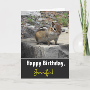 Födelsedag + Cute Chipmunk like Critter på Sten Kort