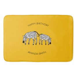 Födelsedag, Cute och Lycklig-kenyanska Zebröder Badrumsmatta