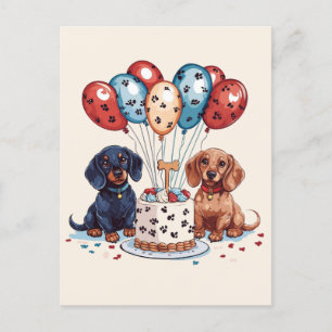 Födelsedag Dachshund Hundar Vykort
