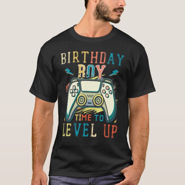 Födelsedag dags att jämna upp videospelets födelse t shirt (Framsida)