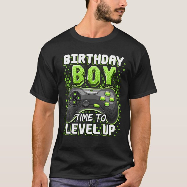 Födelsedag dags att jämna upp videospelets födelse t shirt (Framsida)