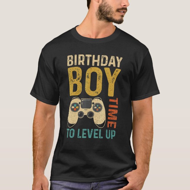 Födelsedag dags att jämna upp videospelets födelse t shirt (Framsida)