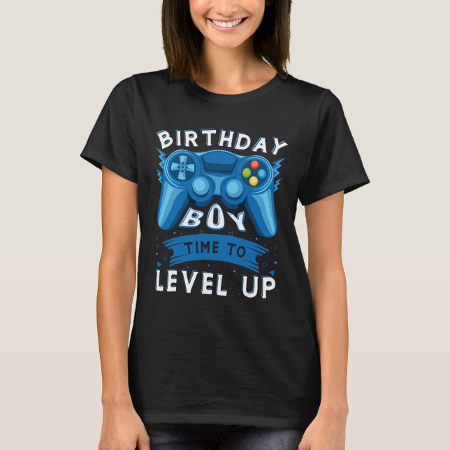 Födelsedag dags att jämna upp videospelets födelse t shirt (Framsida)