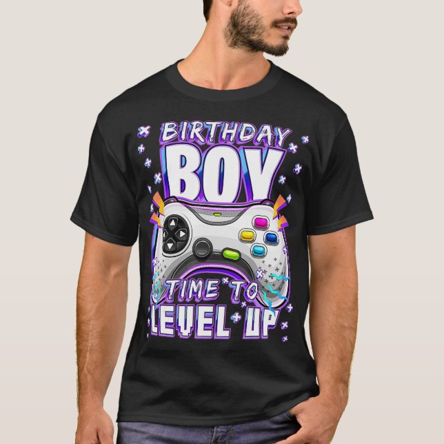Födelsedag dags att jämna upp videospelets födelse t shirt (Framsida)