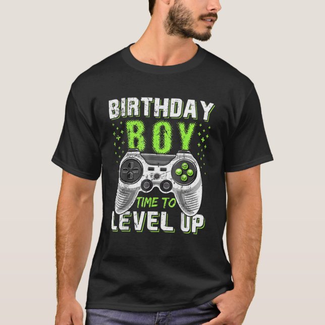Födelsedag dags att jämna upp videospelets födelse t shirt (Framsida)