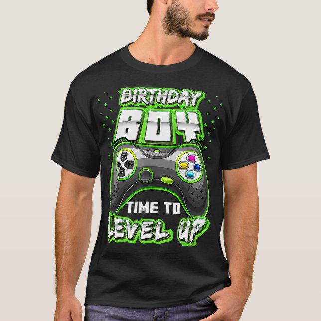 Födelsedag dags att jämna upp videospelets födelse t shirt (Framsida)