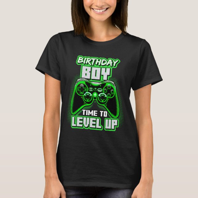 Födelsedag dags att jämna upp videospelets födelse t shirt (Framsida)