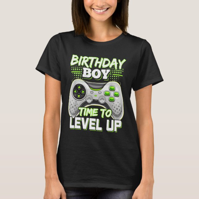 Födelsedag dags att jämna upp videospelets födelse t shirt (Framsida)