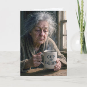 Födelsedag Dam med Kopp i kaffet Kort