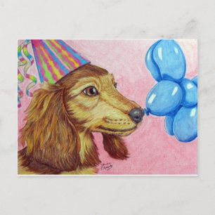Födelsedag Daschund Postcard Vykort