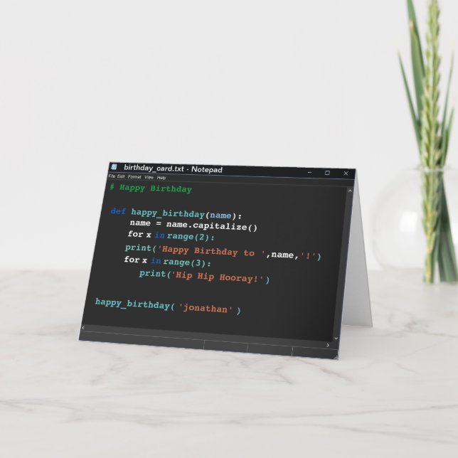 Födelsedag Datorprogrammerarens Mörk Anteckningsbl Kort (Framsida)
