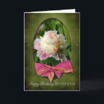 FÖDELSEDAG - DAUGHTER-IN-LOVE - PEONIES/BOW KORT<br><div class="desc">DET CHARMIGA HÄLSNINGKORTET MED DEN HÄRLIGA MAJESTÄTISKA PIONEN - SE ANDRA KORTdvs. FÖDELSEDAGAR,  TACK,  FÅR VÄL ETC.</div>